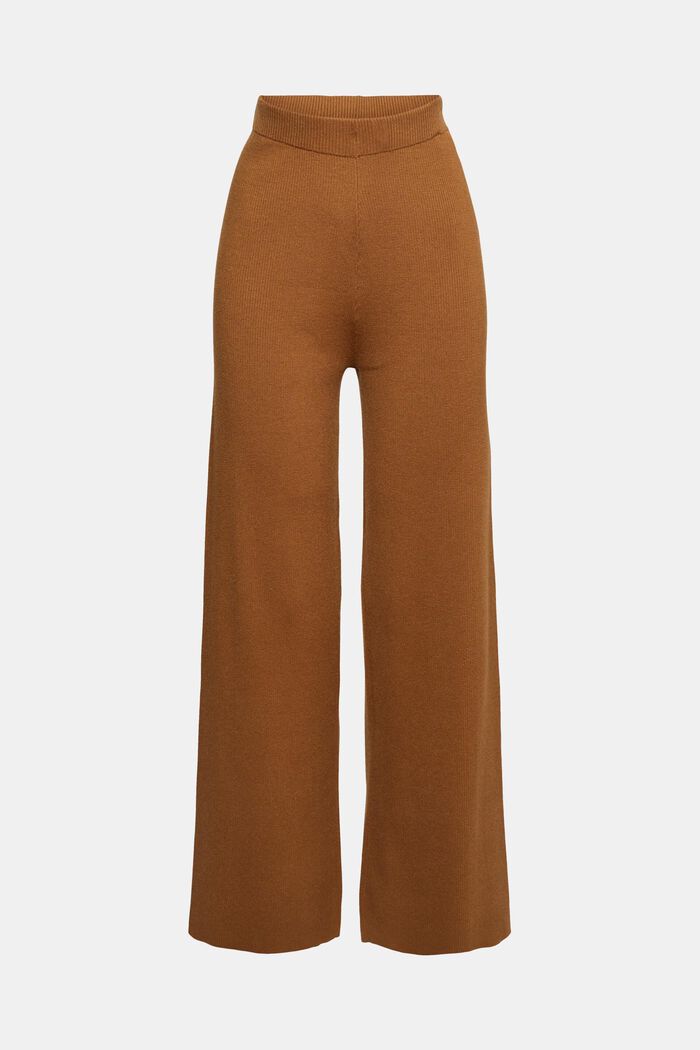 High-rise knit trousers, LENZING™ ECOVERO™, CARAMEL, detail image number 6
