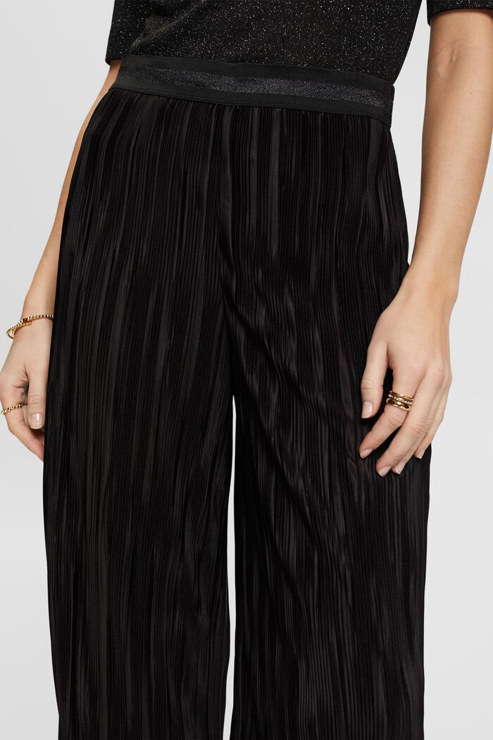 Pleated wide leg trousers, BLACK, detail image number 2