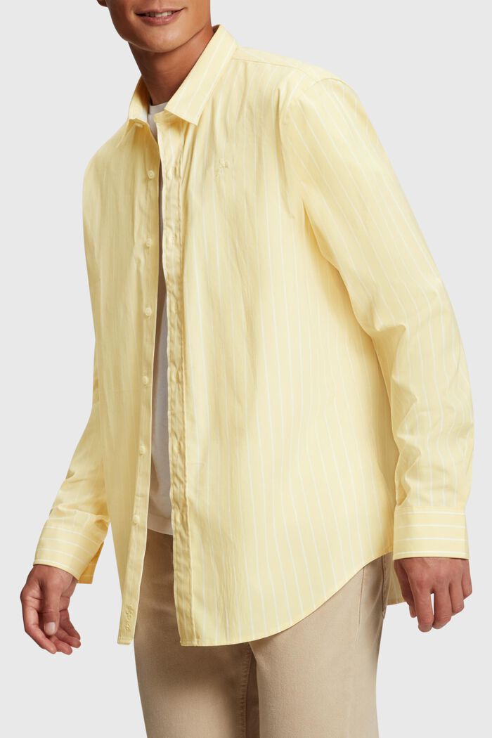 Relaxed fit striped poplin shirt, SUNFLOWER YELLOW, detail image number 0