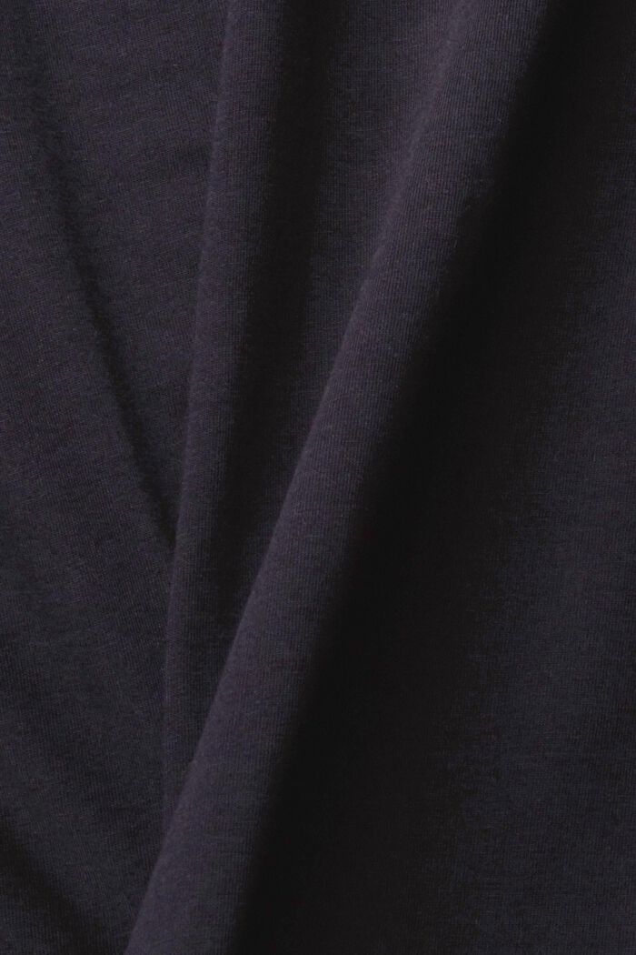 Jersey long sleeve top, BLACK, detail image number 4