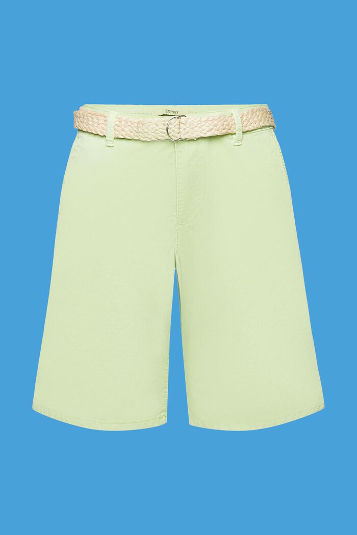 Shorts with braided raffia belt, CITRUS GREEN, detail image number 5