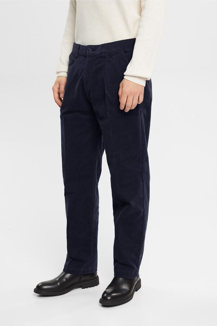 Wide fit corduroy trousers, NAVY, detail image number 0