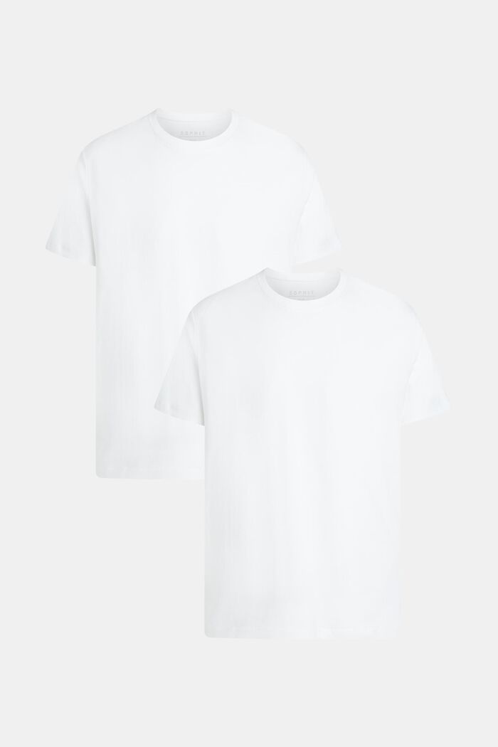 Two-pack crewneck cotton t-shirts, WHITE, detail image number 4