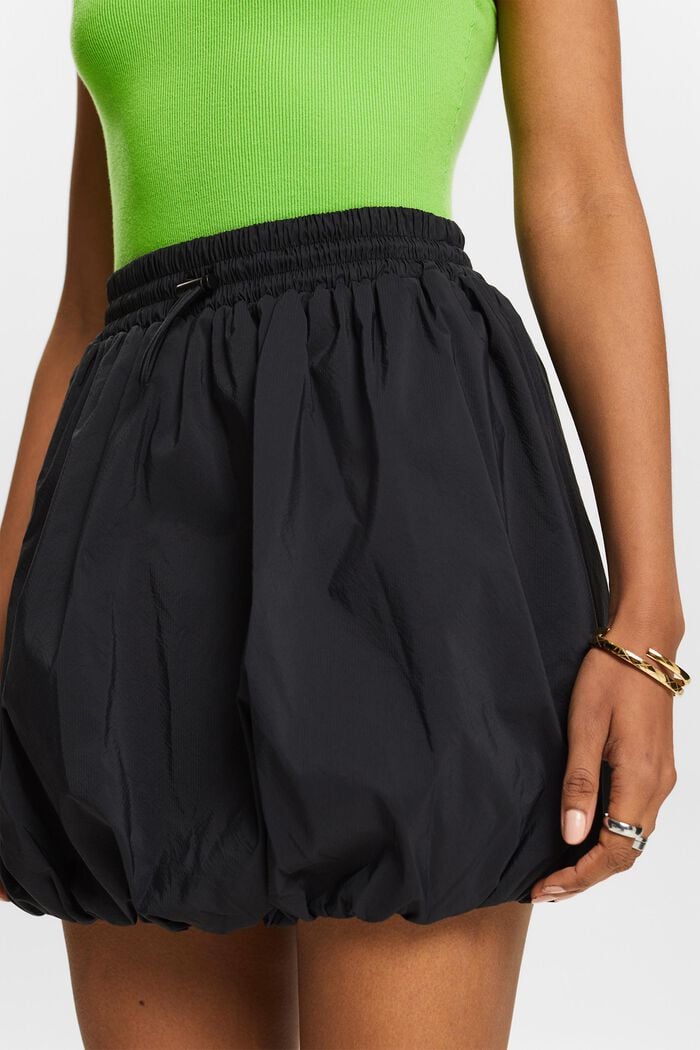 Bubble Hem Mini Skirt, BLACK, detail image number 3
