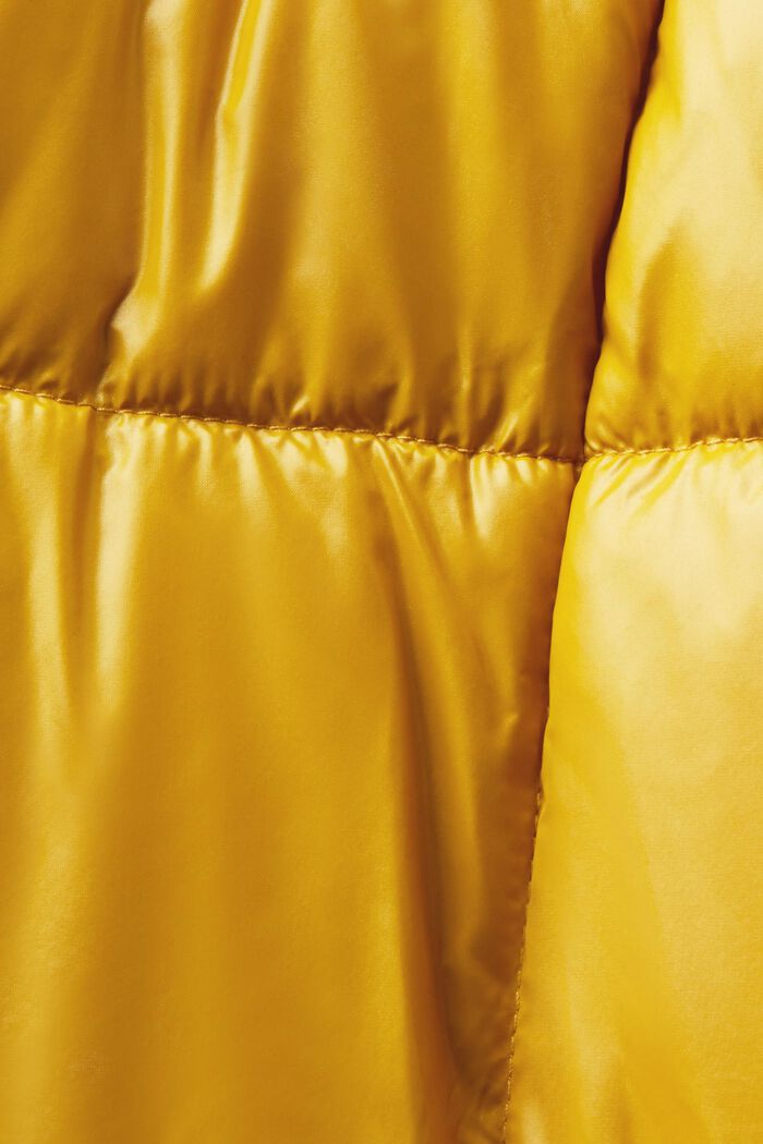 Hooded Puffer Jacket, AMBER YELLOW, detail image number 4