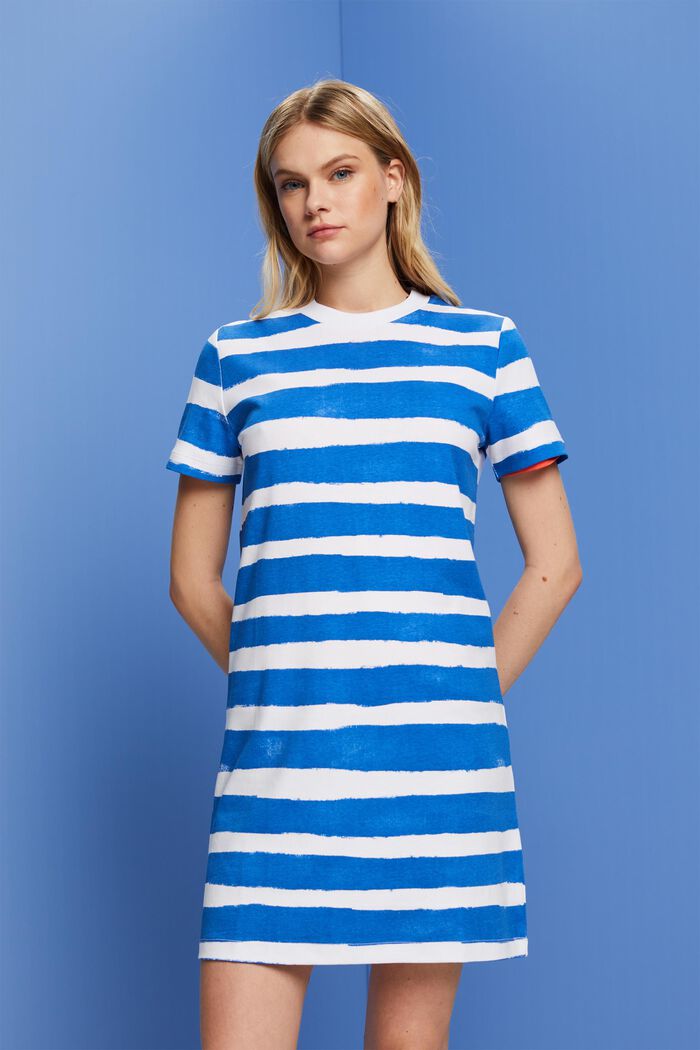 Striped jersey dress, 100% cotton, WHITE 3, detail image number 0