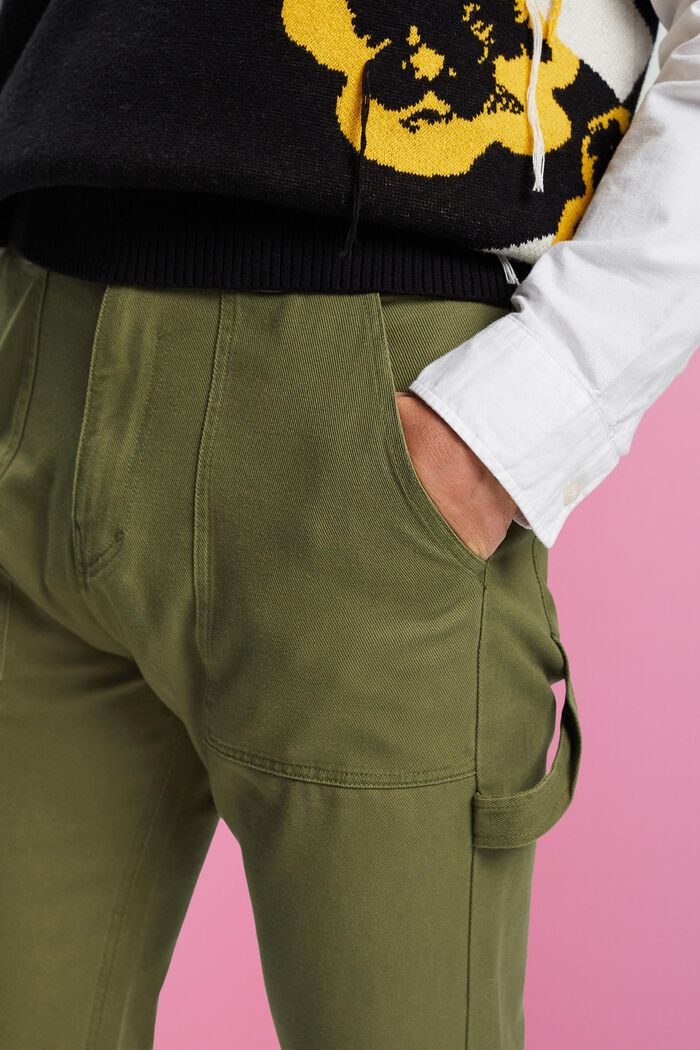 Cotton cargo-style trousers, OLIVE, detail image number 2
