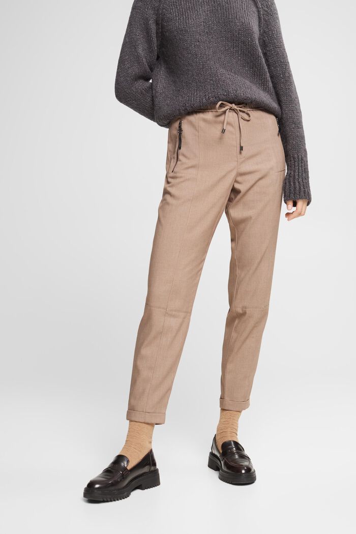 Jogger style trousers, TAUPE, detail image number 0
