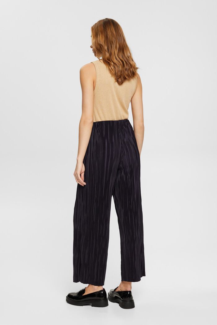 Pleated wide leg trousers, NAVY, detail image number 3