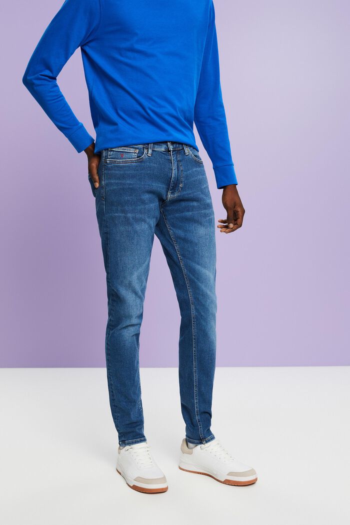 Mid-Rise Slim Fit Jeans, BLUE MEDIUM WASH, detail image number 0