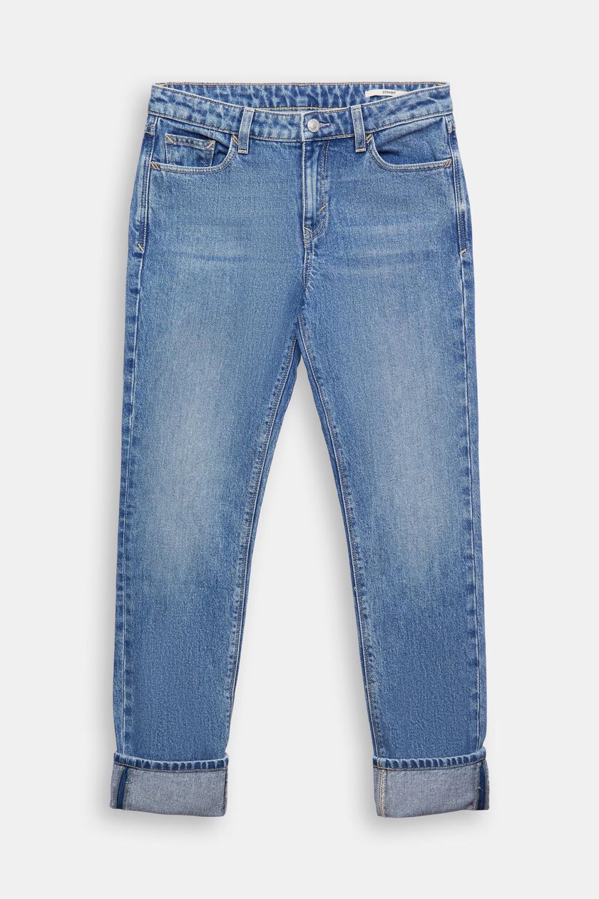 Mid-rise straight leg jeans