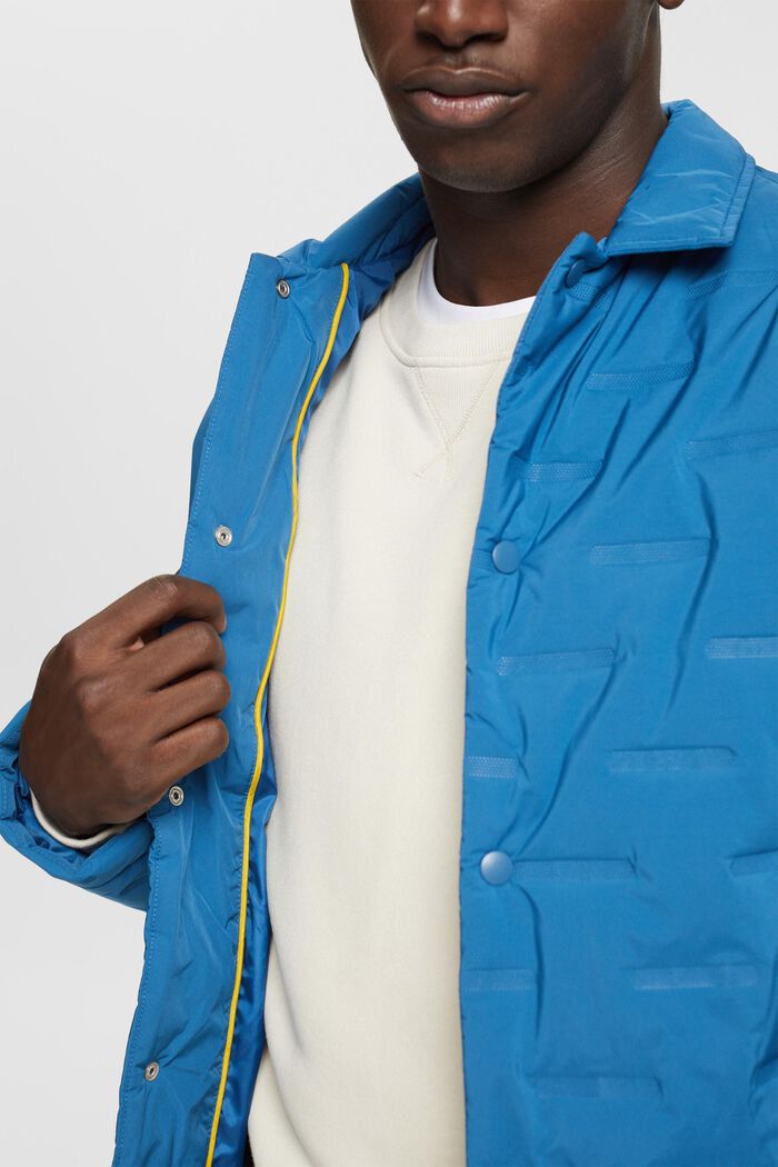 Quilted jacket with turn-down collar, PETROL BLUE, detail image number 2