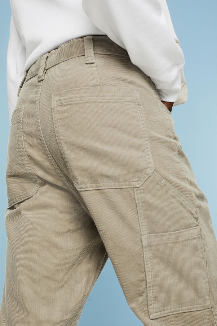 Corduroy Straight Carpenter Pants, PASTEL GREY, detail image number 3