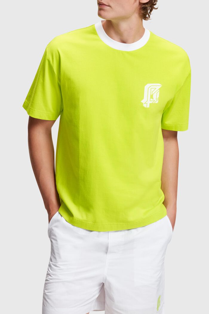Relaxed Fit Neon Print Tee, LIME YELLOW, detail image number 0