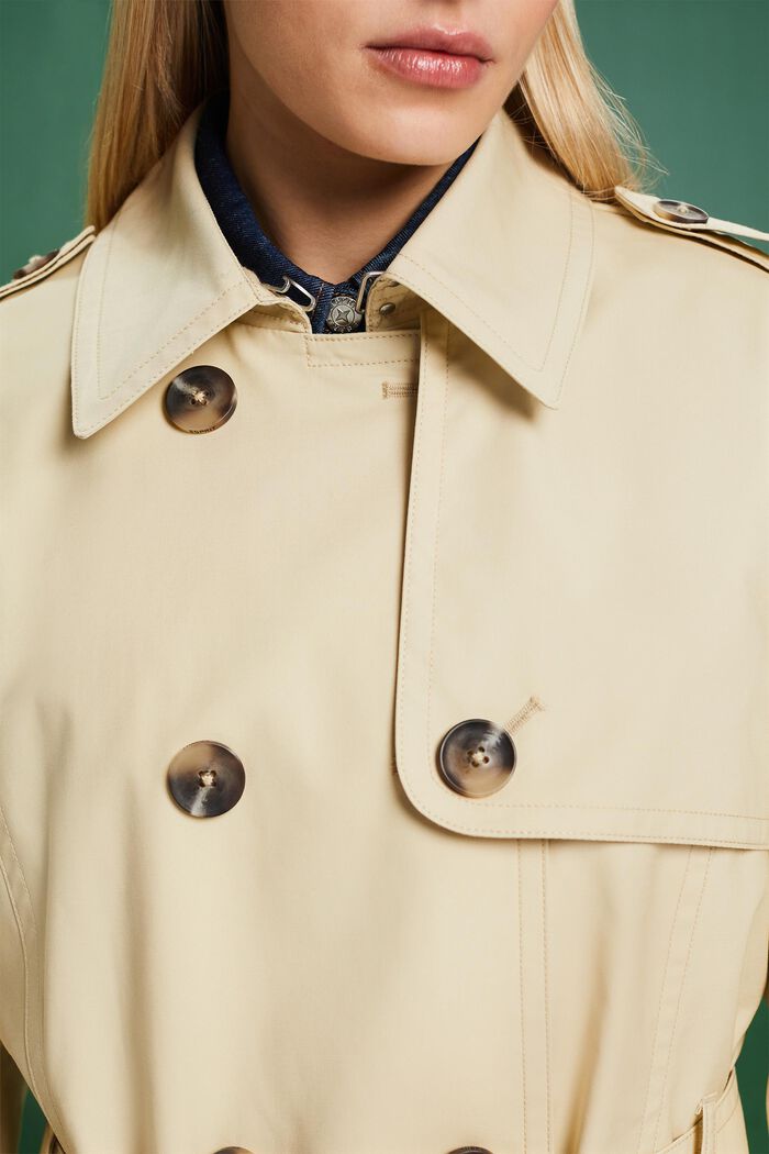 Belted Double-Breasted Trench Coat, SAND, detail image number 2