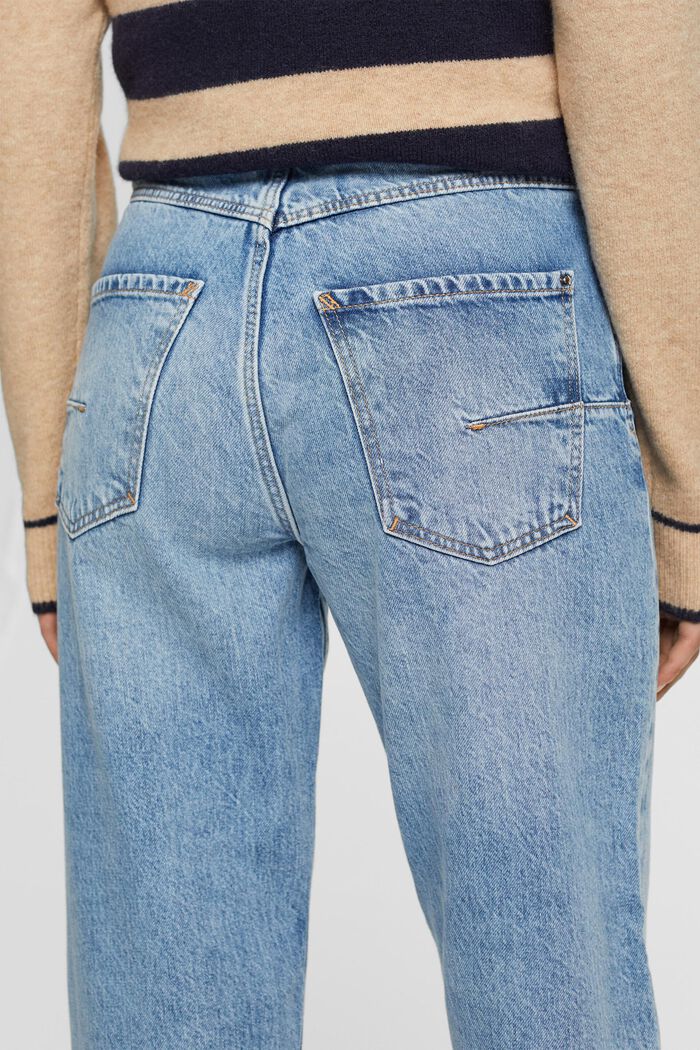 High-rise distressed dad fit jeans, BLUE LIGHT WASHED, detail image number 4
