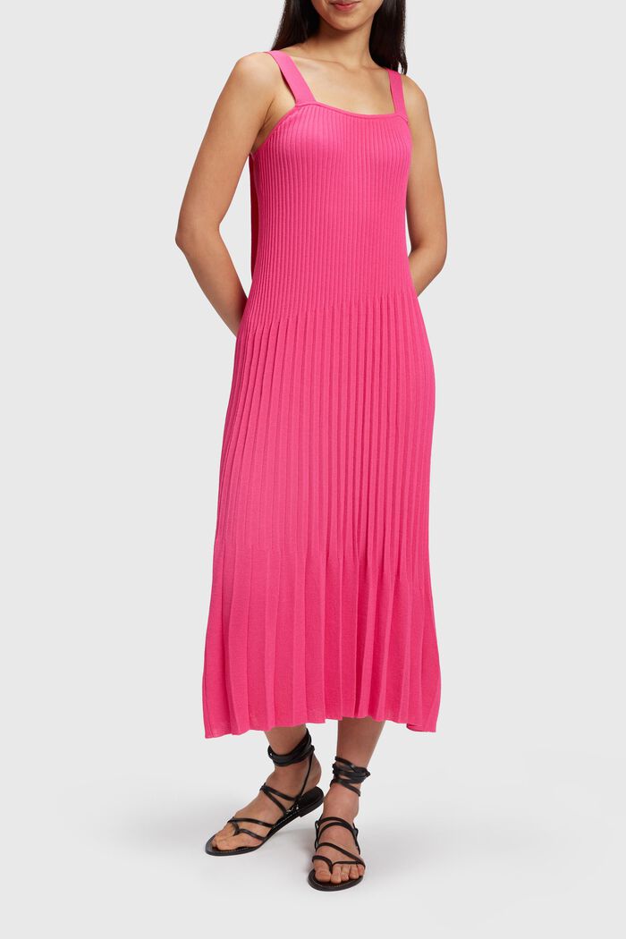 Pleated strap dress, PINK FUCHSIA, detail image number 0