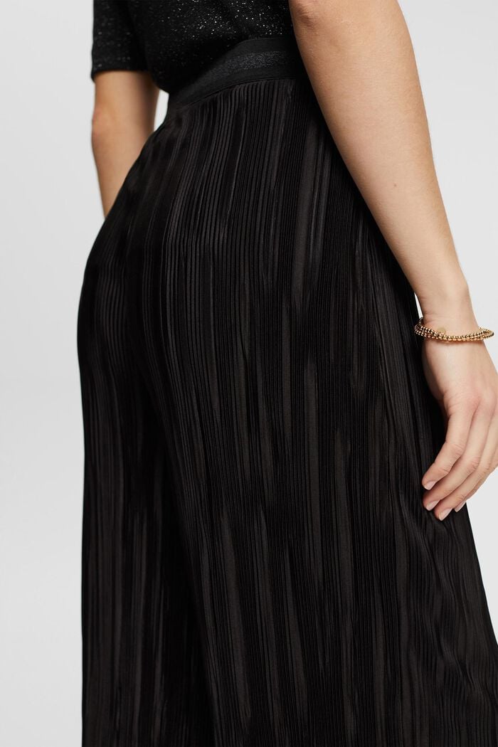 Pleated wide leg trousers, BLACK, detail image number 4