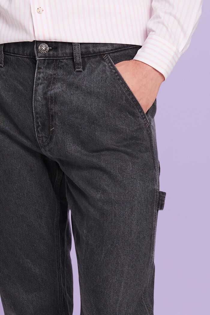 Mid-Rise Straight Carpenter Jeans, BLACK MEDIUM WASH, detail image number 4
