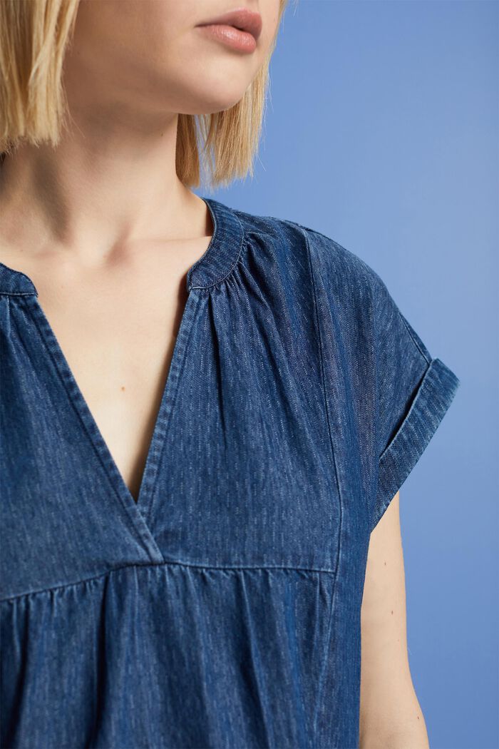Lightweight denim dress, 100% cotton, BLUE MEDIUM WASHED, detail image number 2