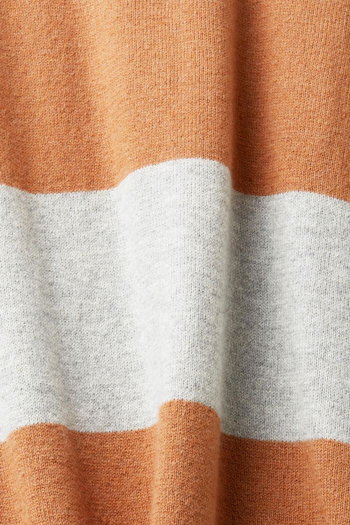 Striped knit jumper with cashmere, TOFFEE, detail image number 5