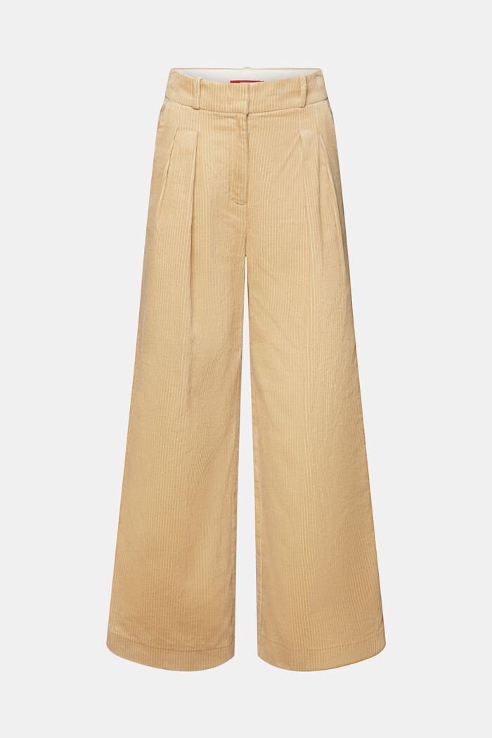 Mid-Rise Wide-Leg Corduroy Pants, DUSTY NUDE, detail image number 7