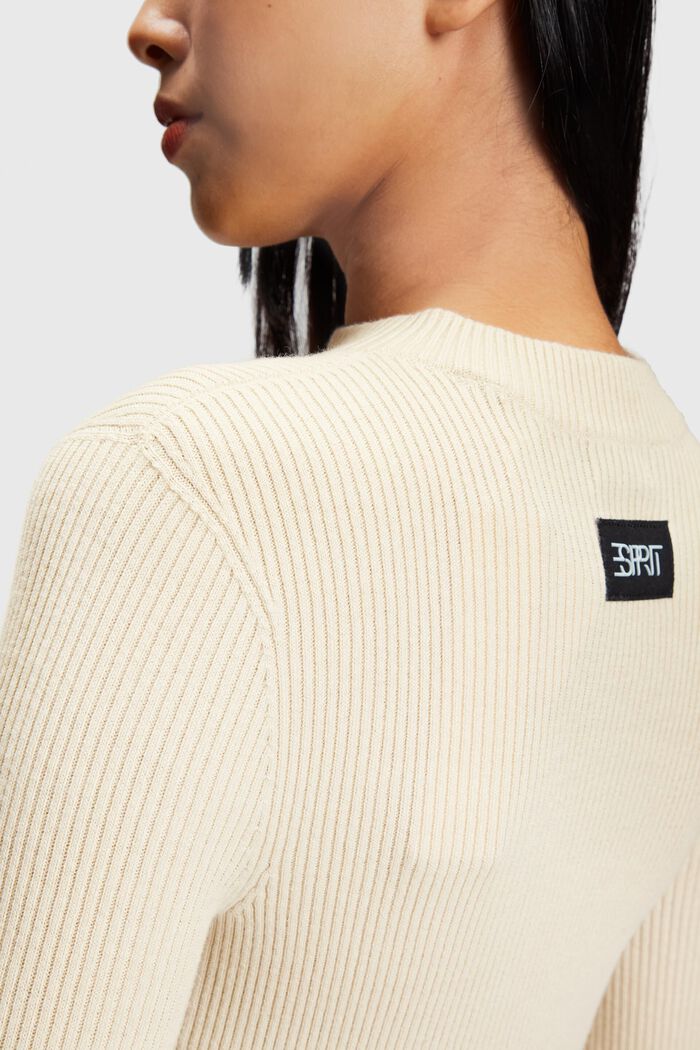 Cut-out shoulder sweatshirt, CREAM BEIGE, detail image number 3