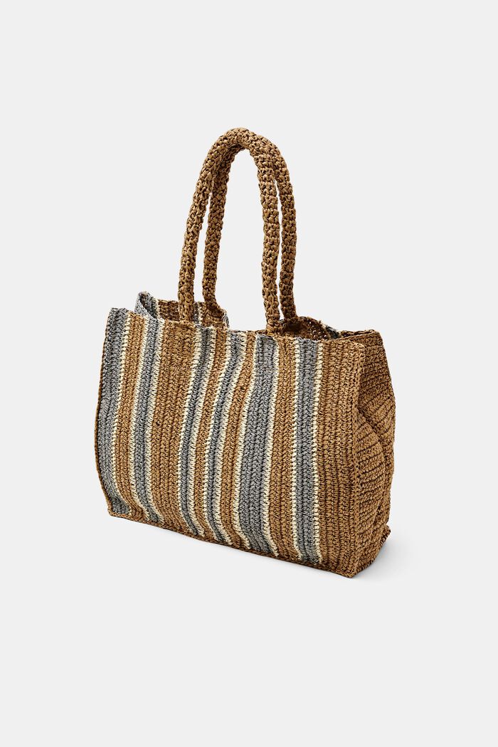 Woven Straw Tote, CARAMEL, detail image number 2