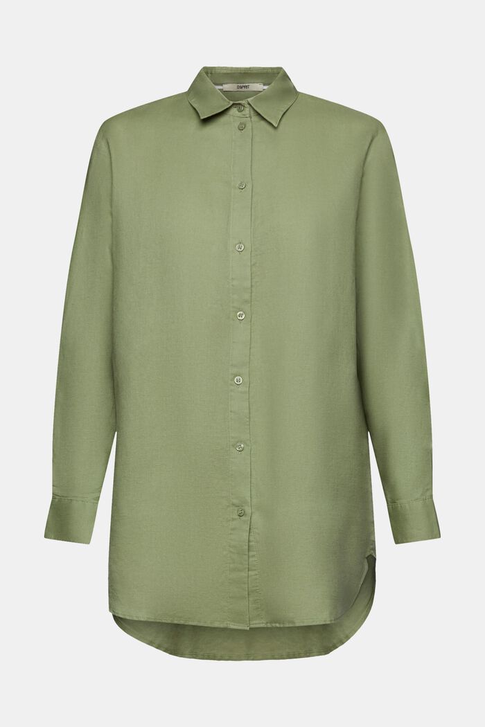 Linen Cotton Shirt, LIGHT KHAKI, detail image number 6