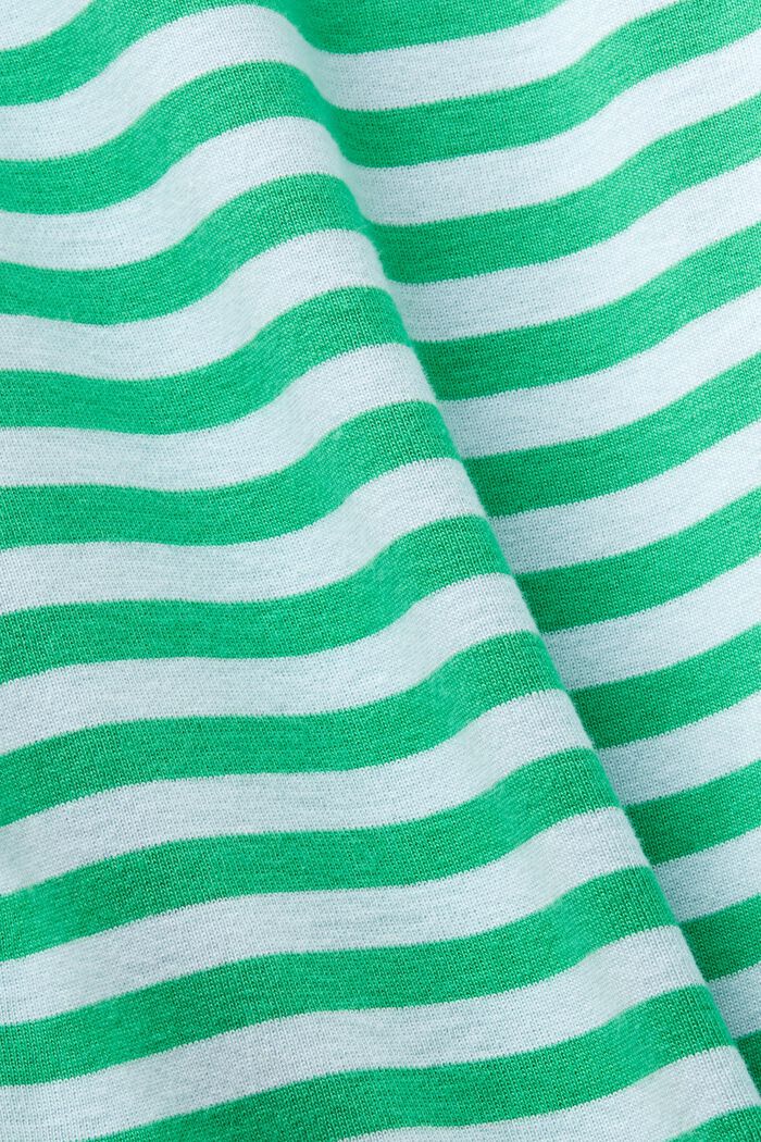 Logo-Print Striped Cotton T-Shirt, NEW GREEN, detail image number 4
