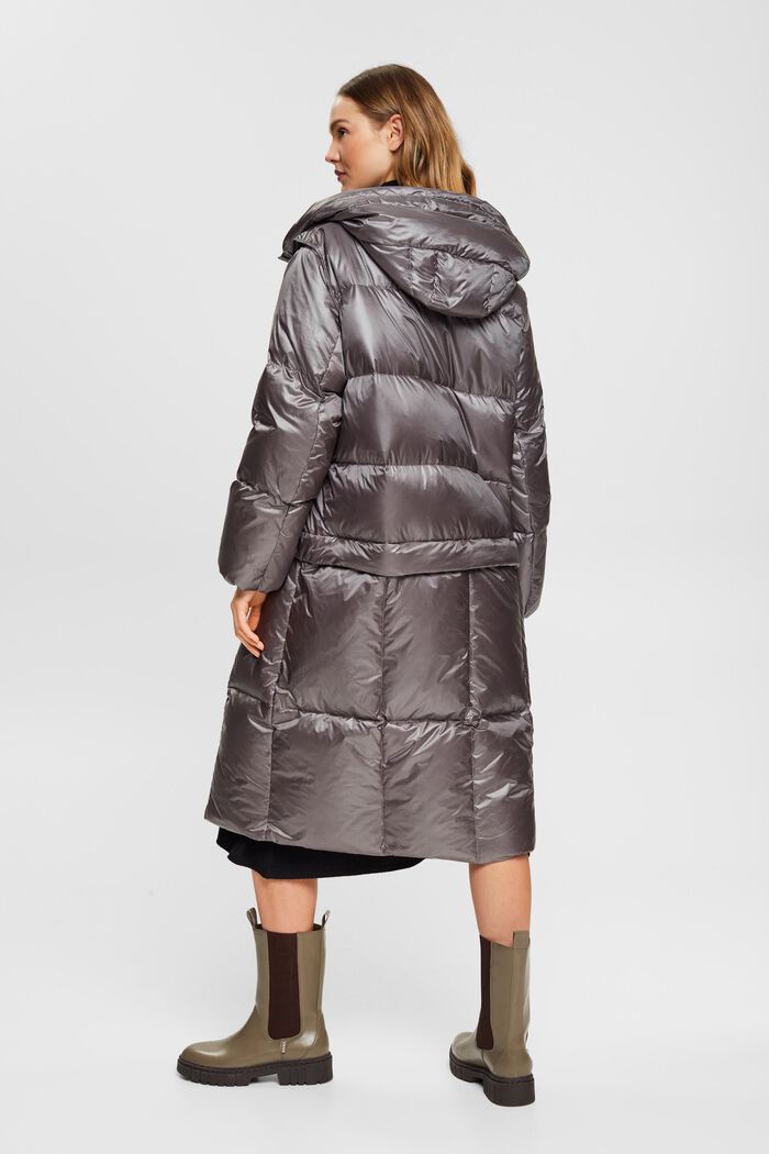 4-in-1 quilted coat with recycled down filling, GUNMETAL, detail image number 3