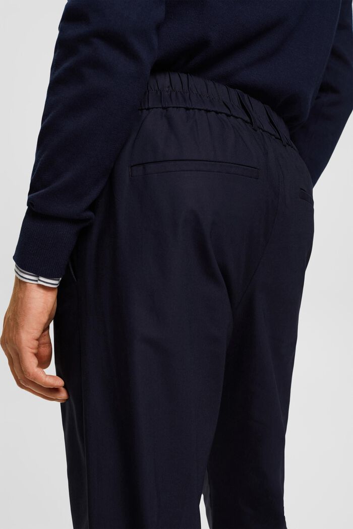 Slim fit trousers with elasticated waistband, NAVY, detail image number 4