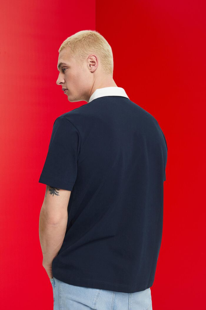 Cotton pique polo shirt, NAVY, detail image number 3