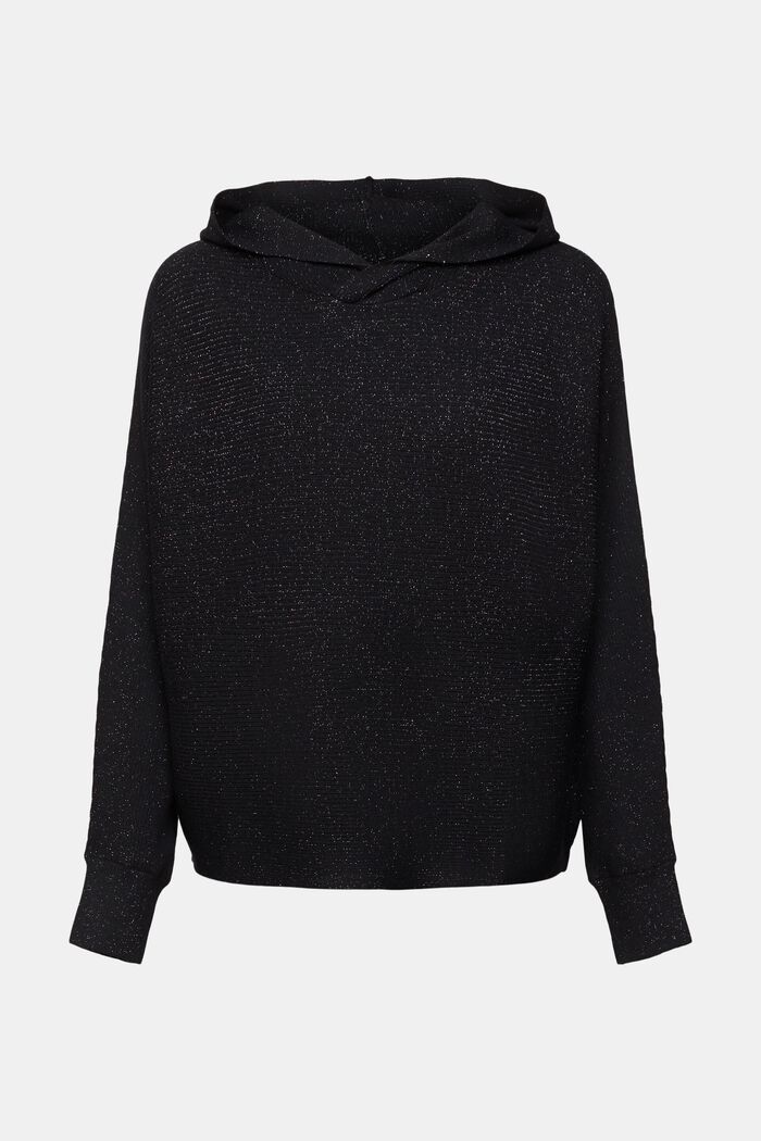 Glitter effect hoodie, BLACK, detail image number 6