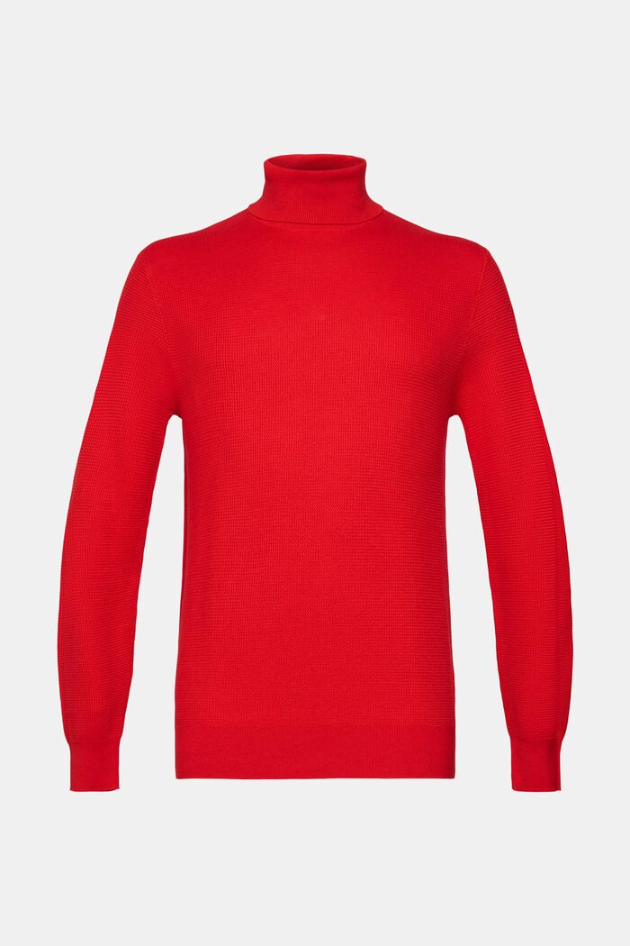 Knitted roll neck jumper, DARK RED, detail image number 5