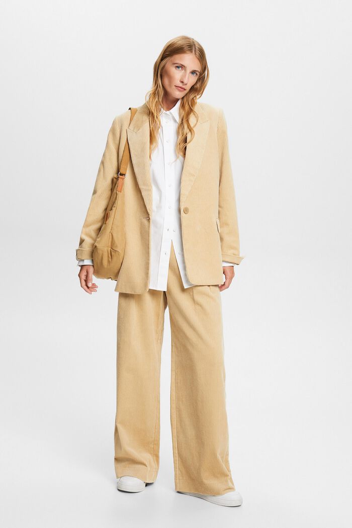 Mid-Rise Wide-Leg Corduroy Pants, DUSTY NUDE, detail image number 1