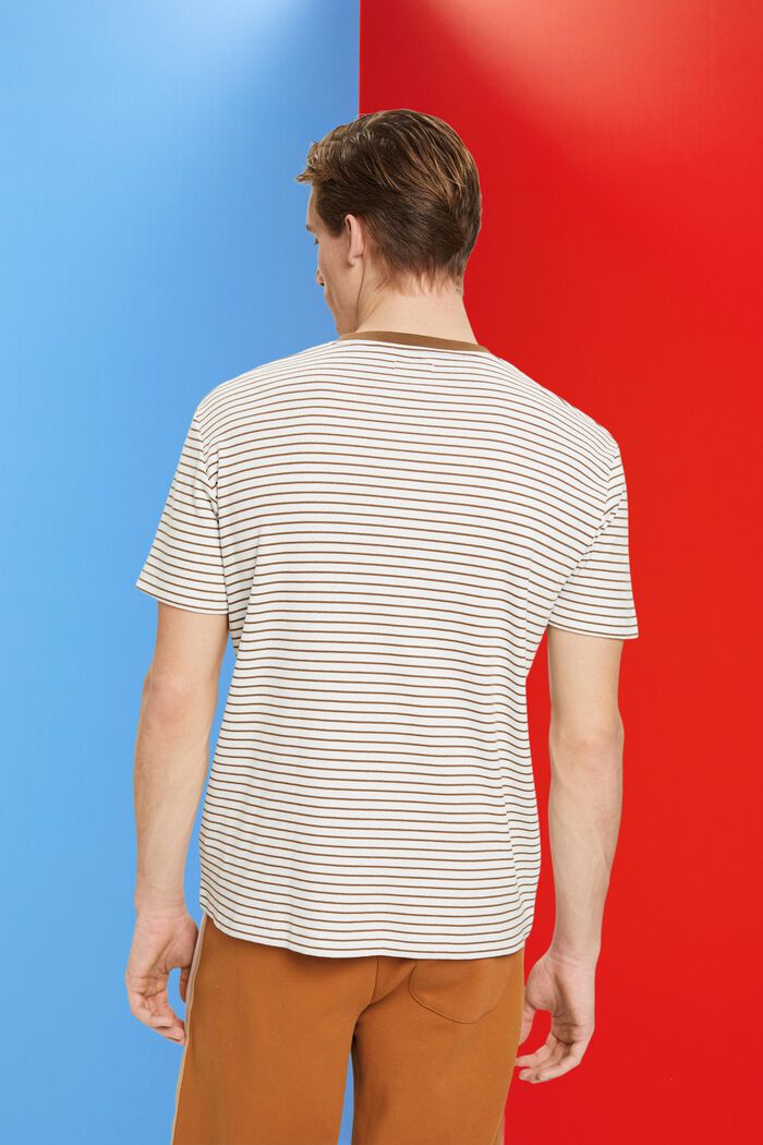 Ribbed and striped T-shirt, PALE KHAKI, detail image number 3