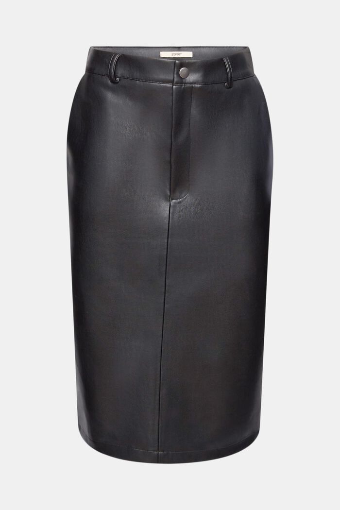 Faux leather midi skirt, BLACK, detail image number 2