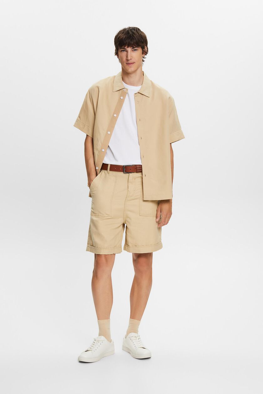 Bermuda shorts, cotton-linen blend