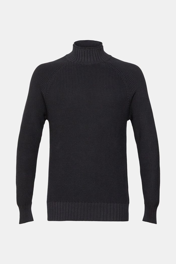 Knitted cotton jumper, BLACK, detail image number 6