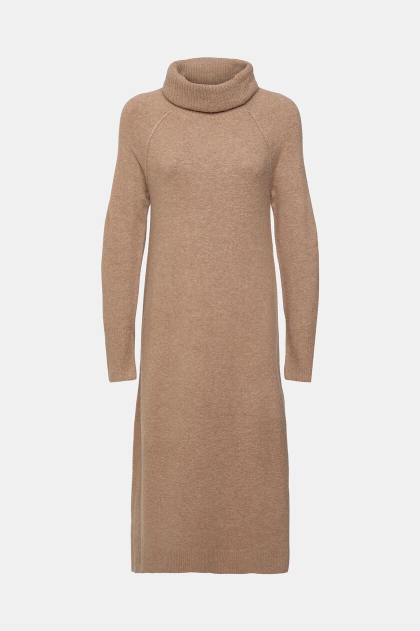 Wool blend turtleneck dress