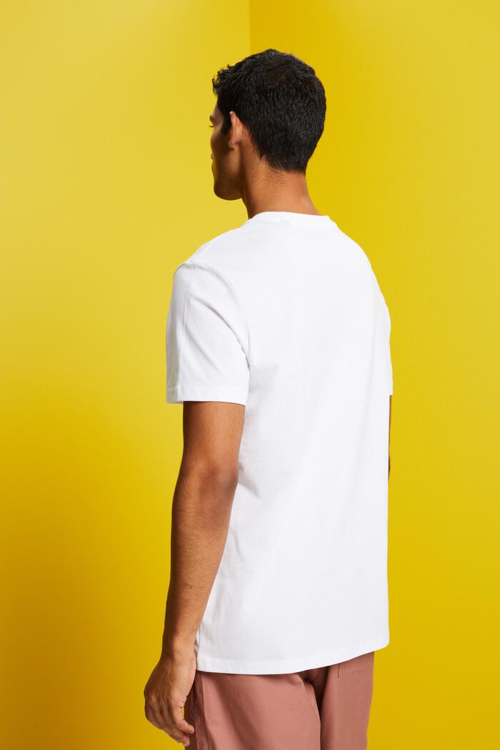 V-neck T-shirt, pima cotton, WHITE, detail image number 3
