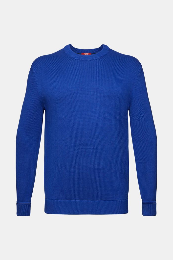 Cotton Crewneck Sweatshirt, BRIGHT BLUE, detail image number 6