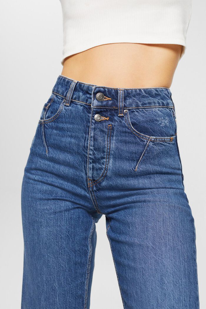 High-Rise Straight Jeans, BLUE MEDIUM WASHED, detail image number 2