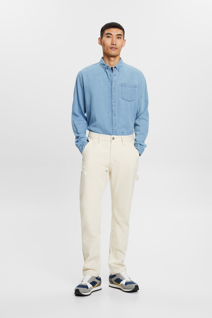 Mid-Rise Straight Jeans, OFF WHITE, detail image number 1