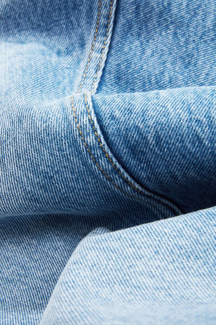 Jeans with a straight leg, organic cotton, BLUE LIGHT WASHED, detail image number 1