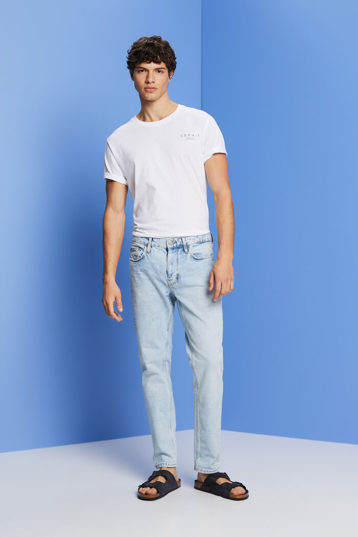 Stretch cotton jeans, BLUE LIGHT WASHED, detail image number 4