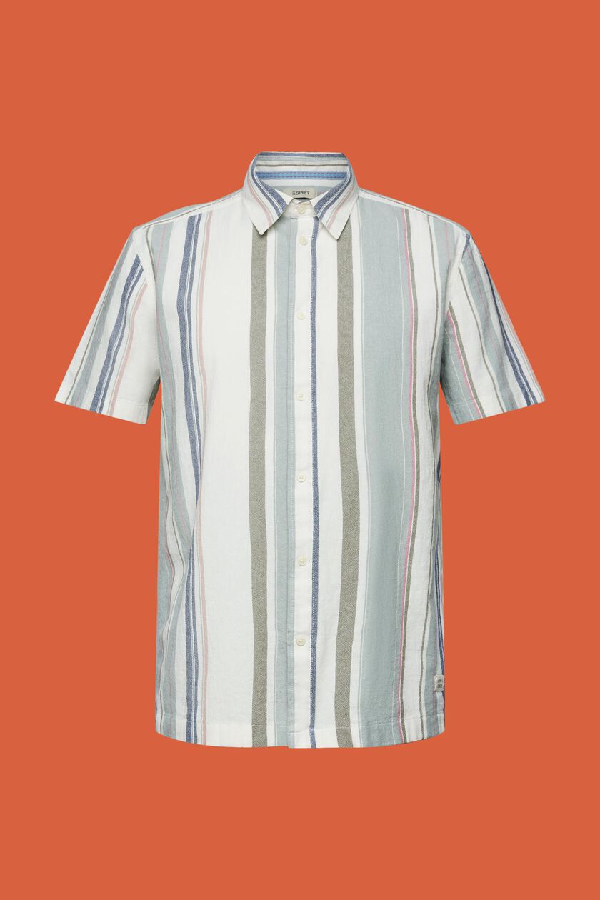 Striped short sleeve shirt, 100% cotton