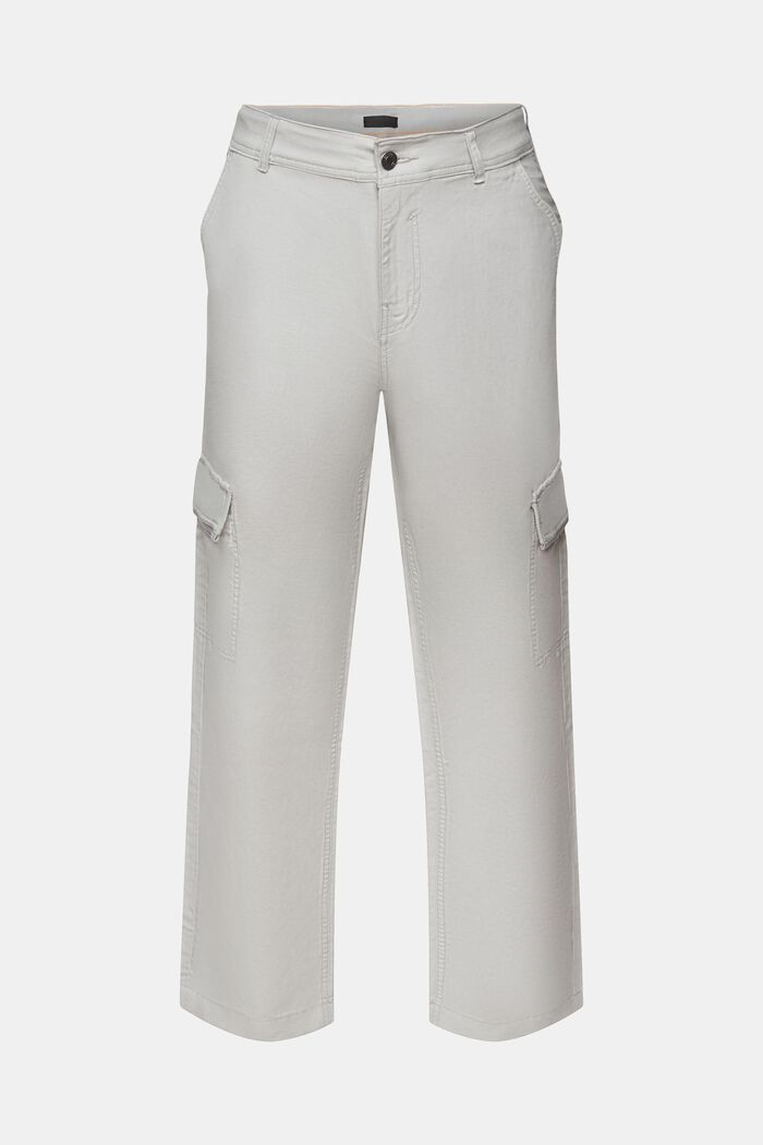 Cargo trousers, cotton-linen blend, LIGHT GREY, detail image number 7