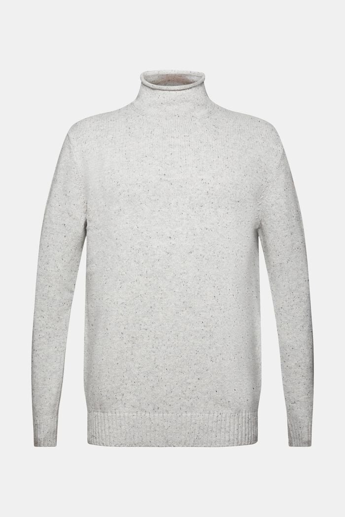 Wool-Blend Mockneck Sweater, LIGHT GREY, detail image number 6